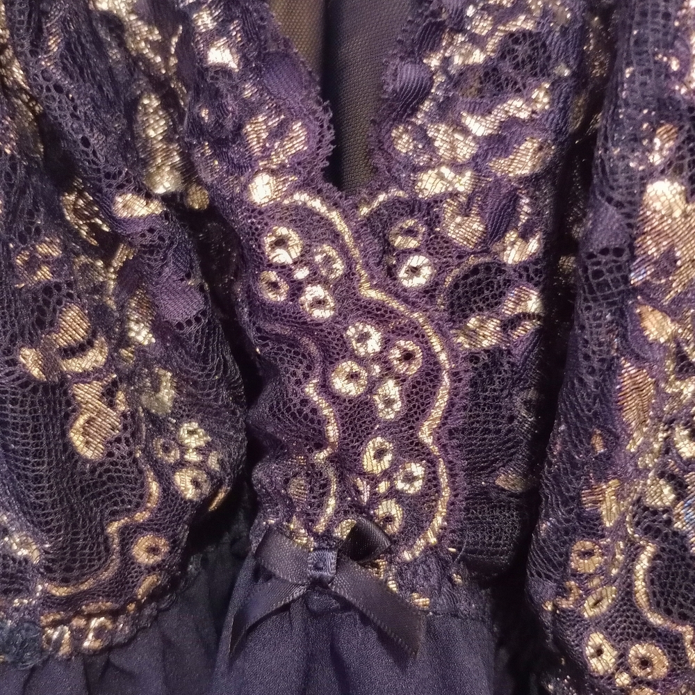 Sapphire blue lace chemise